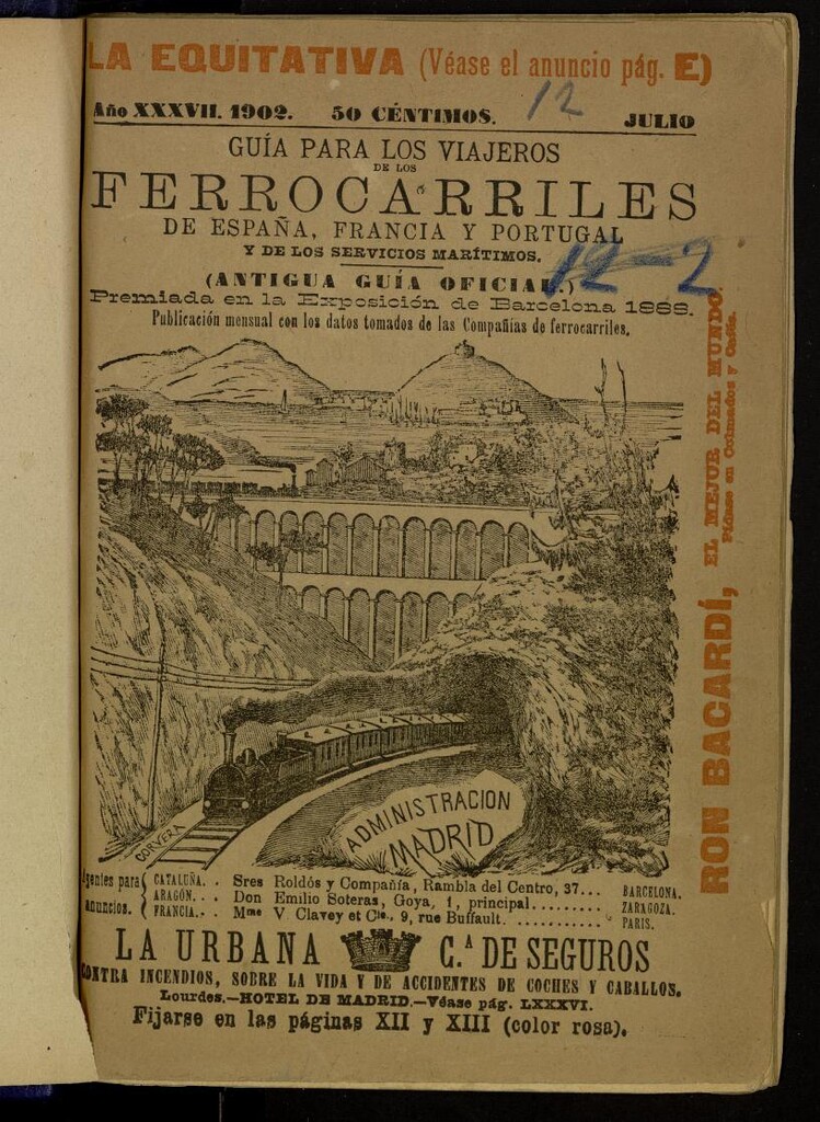 Miniatura de Guia General de Ferrocarriles Julio de 1902