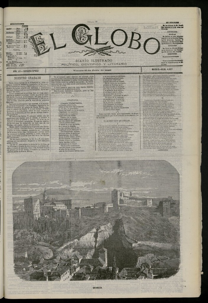 Miniatura de El Globo : diario ilustrado del 21 de junio de 1889, nº 4977