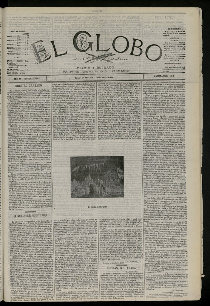 Miniatura de El Globo : diario ilustrado del 25 de junio de 1889, nº 4981