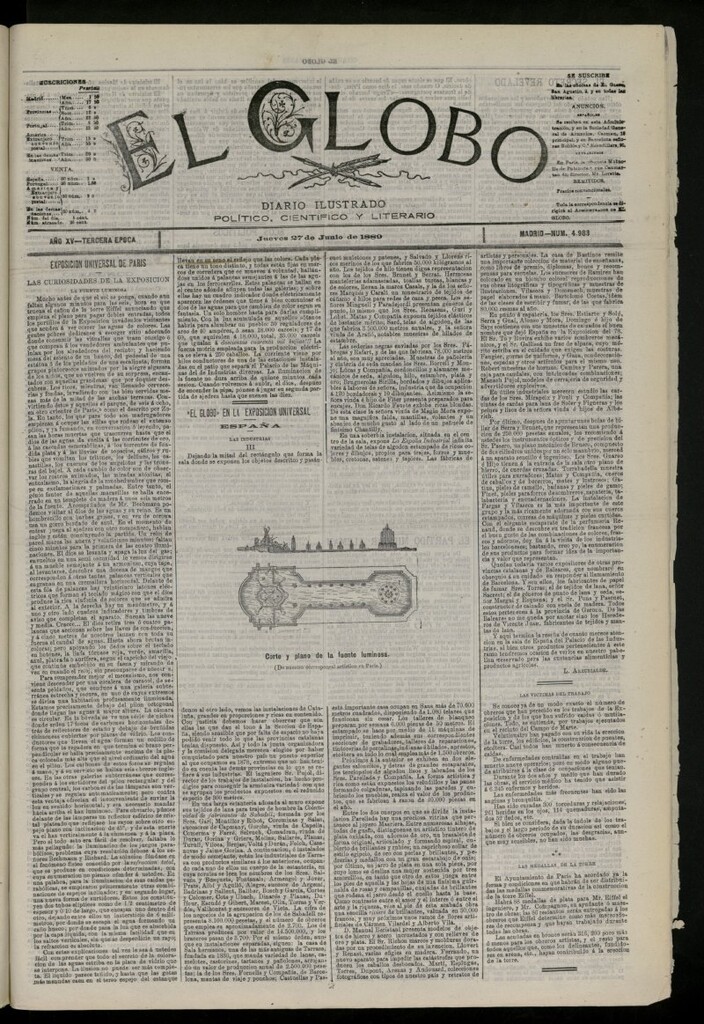 Miniatura de El Globo : diario ilustrado del 27 de junio de 1889, nº 4983