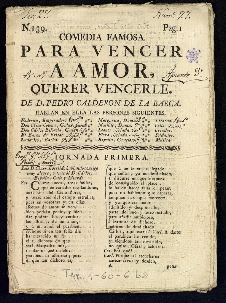 Miniatura de Para vencer a amor, querer vencerle