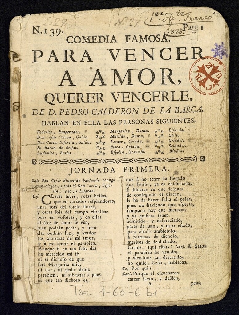 Miniatura de Para vencer a amor, querer vencerle