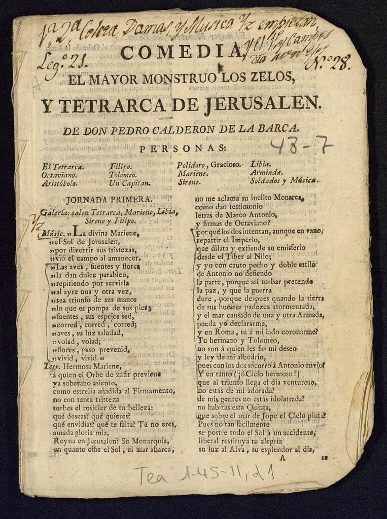 Miniatura de El mayor monstruo los celos y tetrarca de Jerusalen