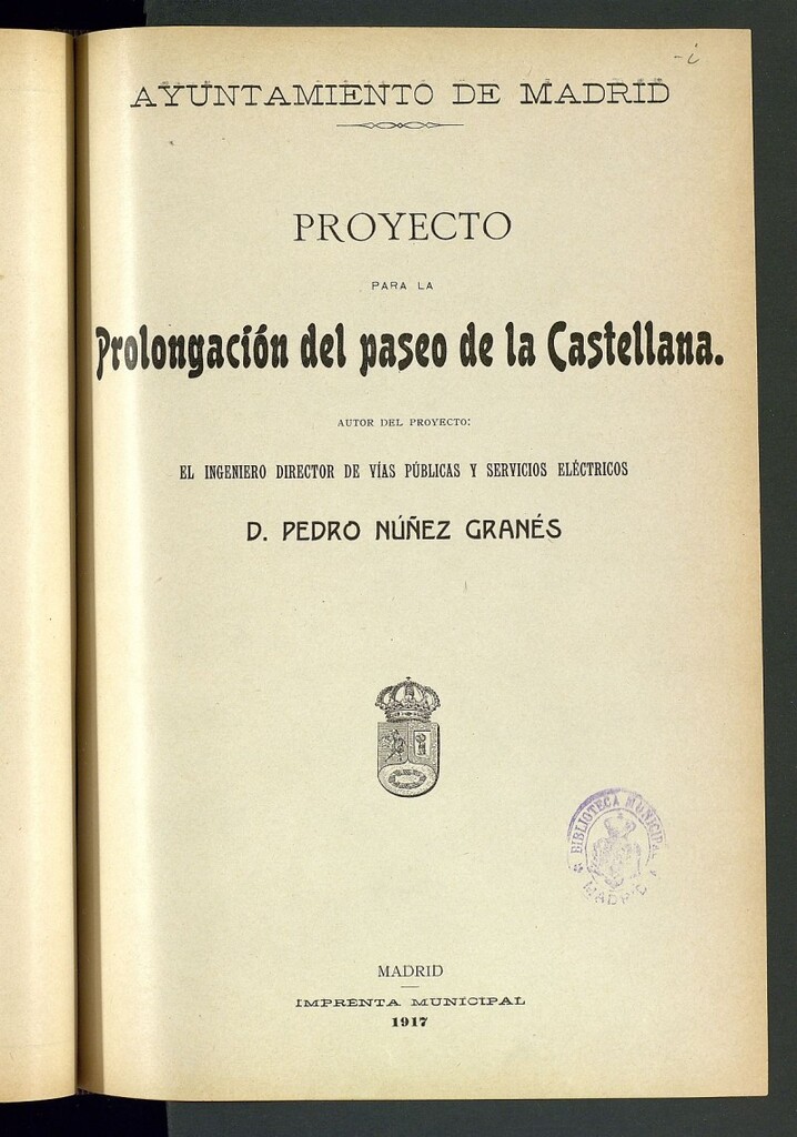 Miniatura de Proyecto para la prolongación del paseo de la Castellana