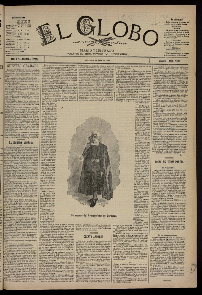 Miniatura de El Globo : diario ilustrado del 9 de julio de 1890, nº 5361