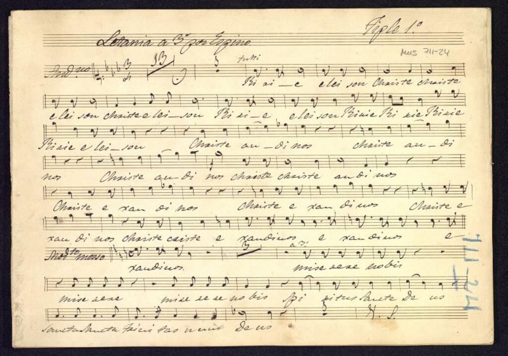 Miniatura de Letania a tres voces y orquestar