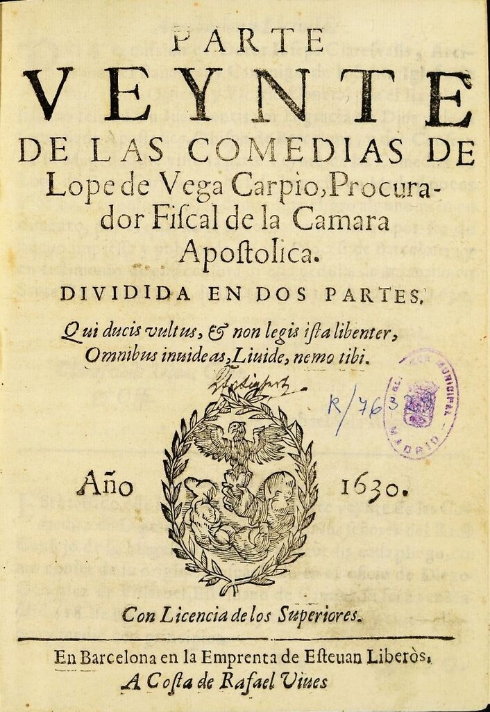 Miniatura de Parte veinte de las comedias de Lope de Vega Carpio