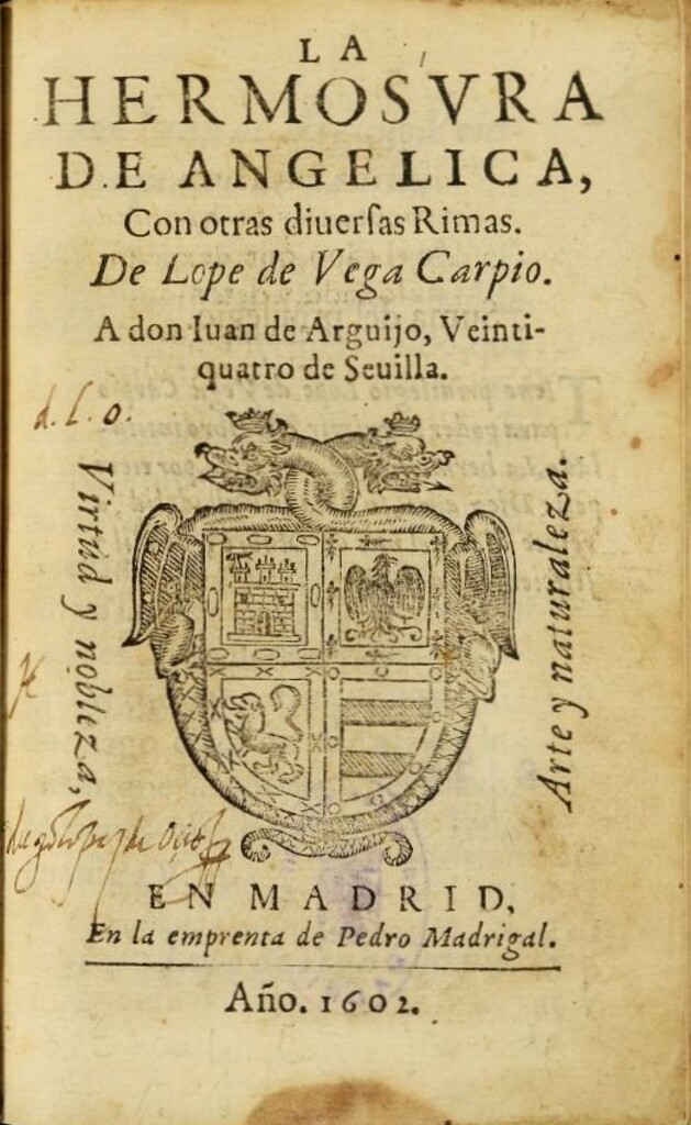 Miniatura de La hermosura de Angélica: con otras diversas rimas