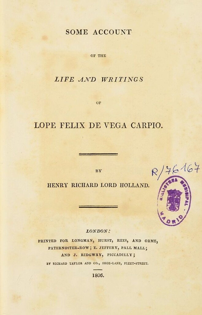 Miniatura de Some account of the life and writings of Lope Félix de Vega Carpio