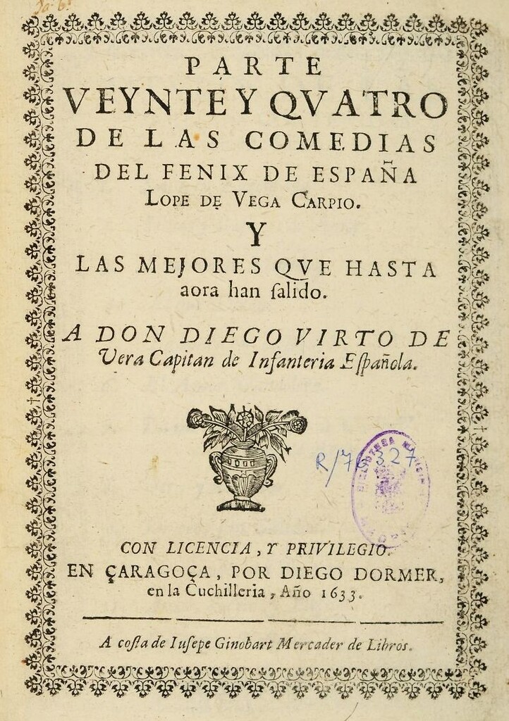 Miniatura de Parte veynte y quatro de las comedias del Fenix de España Lope de Vega Carpio y las mejores que hasta aora han salido..