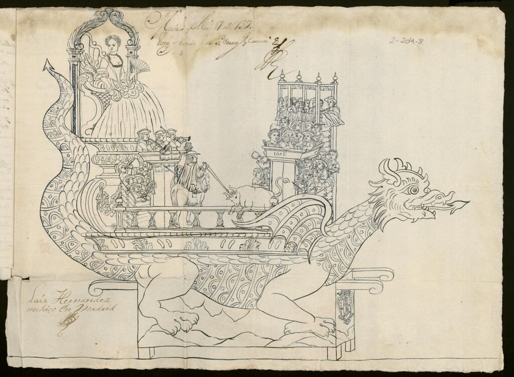 Miniatura de Tarasca para la procesión del Corpus de 1739