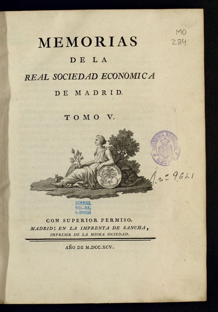 Miniatura de Memorias de la Sociedad Económica. Tomo quinto