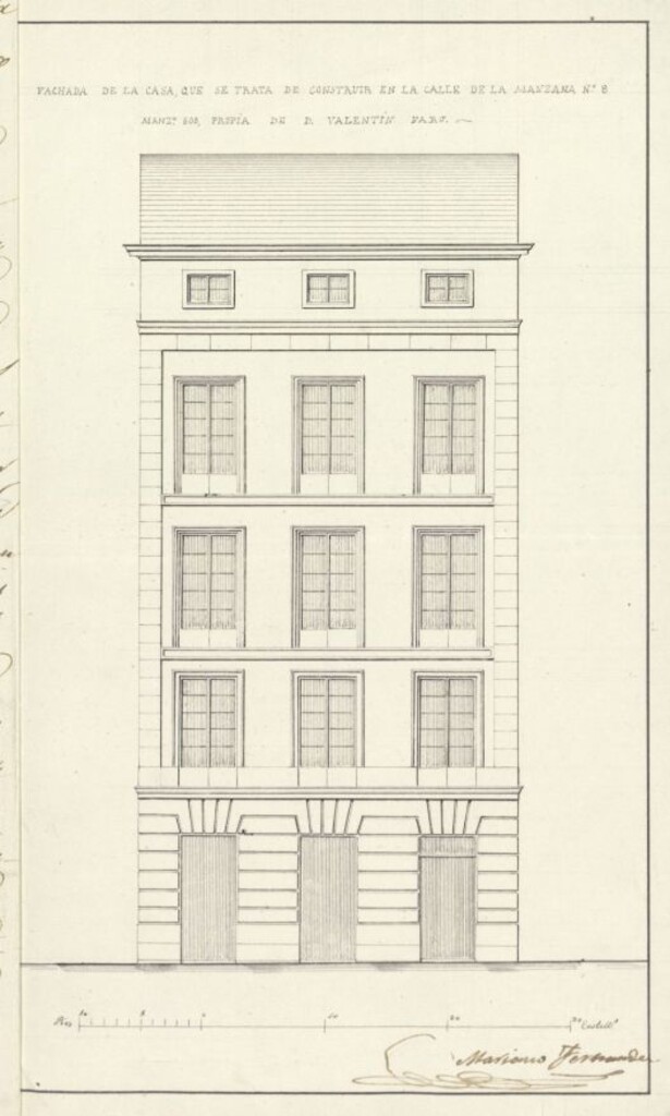 Miniatura de Licencia a D. Valentín Jaro, para edificar una nueva planta en calle de la Manzana, nº 8, manzana 500