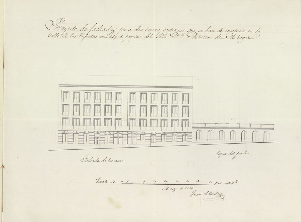 Miniatura de Licencia a D. Mateo Aburga, para construir en calle de las Infantas, nº 46,48, manzana 283 y abono de sitio