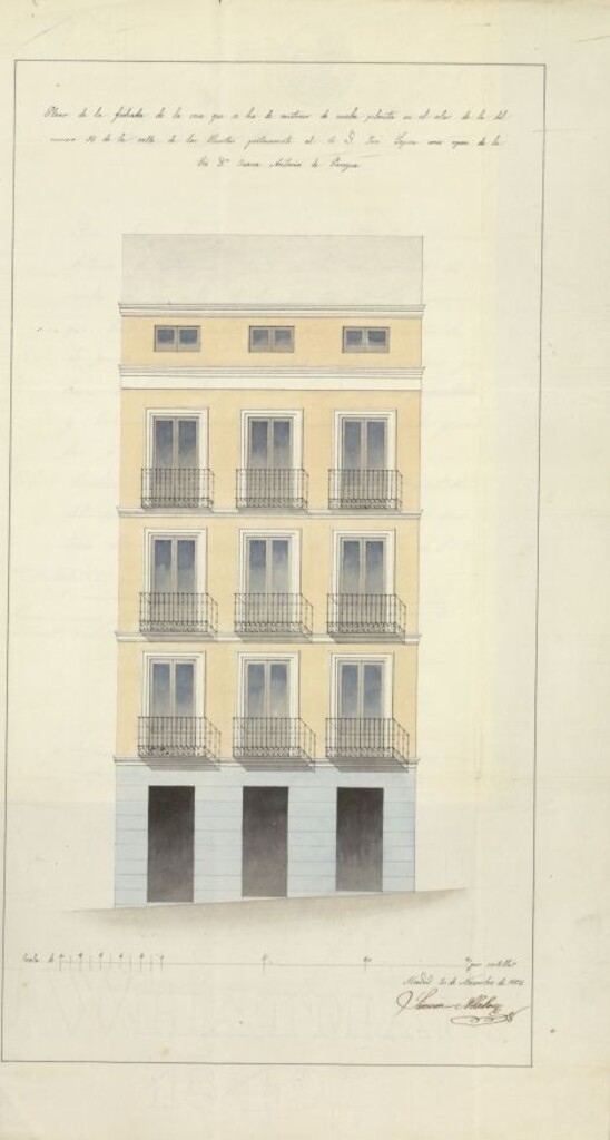 Miniatura de Licencia a D. José López, como esposo de Dª Juana Antonia de Paraguá, para construir calle de las Huertas, nº 56, manzana 243