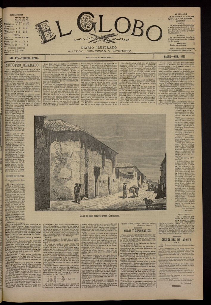 Miniatura de El Globo : diario ilustrado del 2 de agosto de 1890, nº 5385