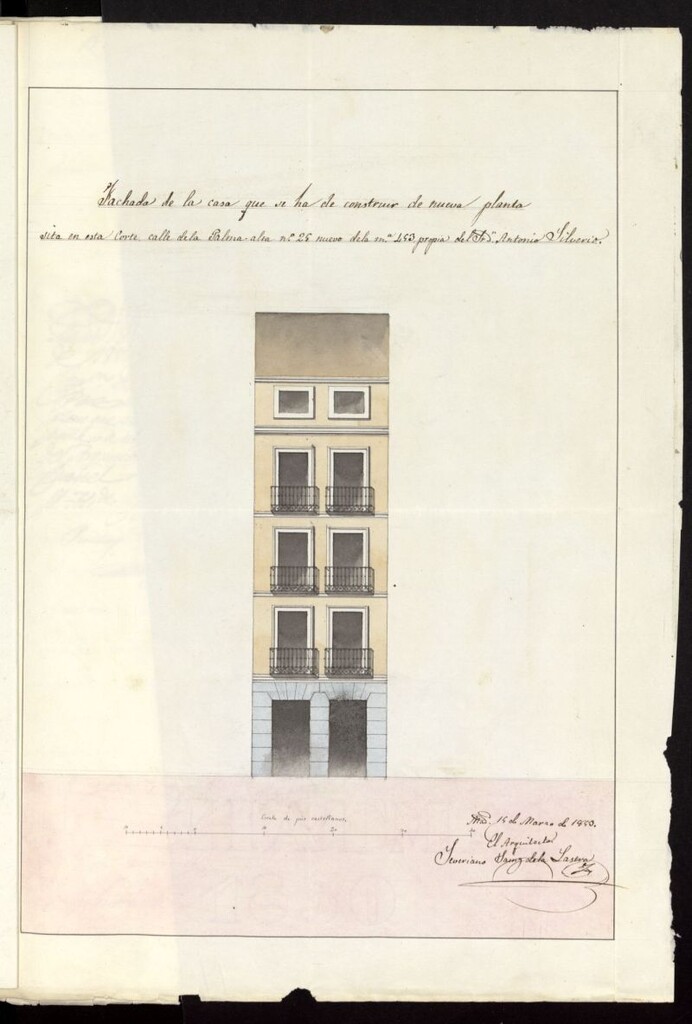 Miniatura de D. Antonio Silverio, sobre construir de nueva planta una casa en la calle de la Palma Alta nº 25, manzana 453