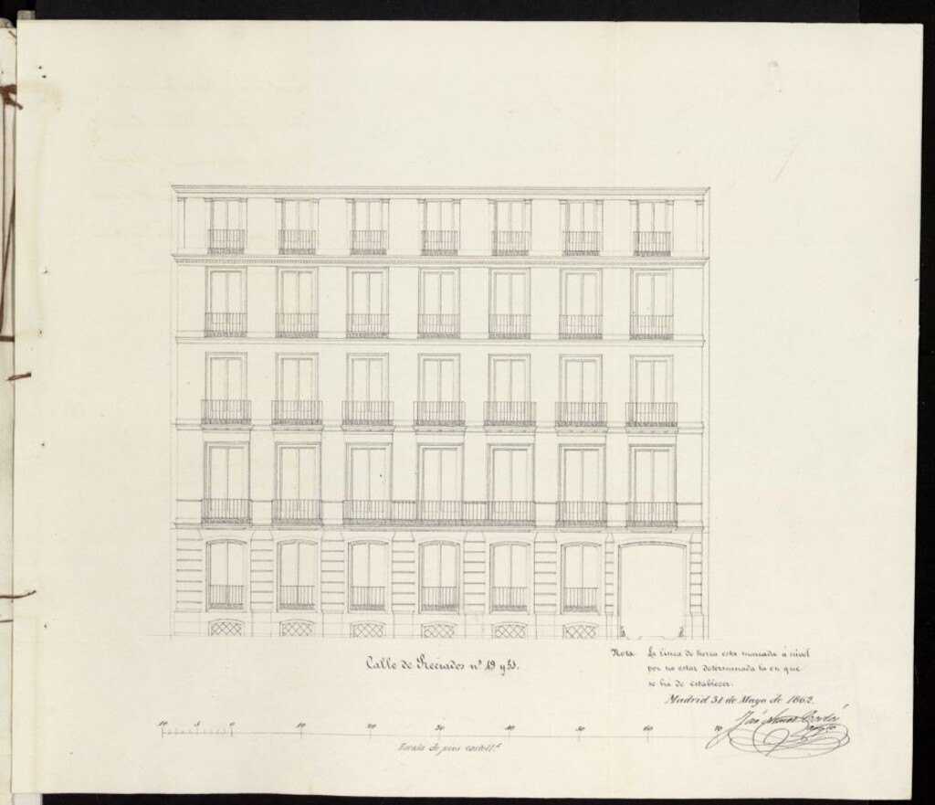 Miniatura de D. José de Ordobás y Balanzat, dueño de las casas nºs 49 y 51, calle de Preciados y del terreno de la Plazuela que se halla al frente de ellas, solicitando se verifique la alineación para proceder a la nueva construcción de las mismas
