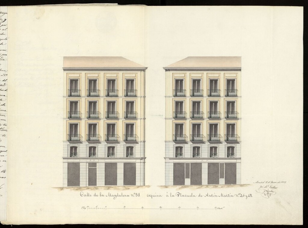 Miniatura de D. Domingo García Diego, sobre construir de nueva planta las casas plazuela de Antón Martín nº 40 y 48
