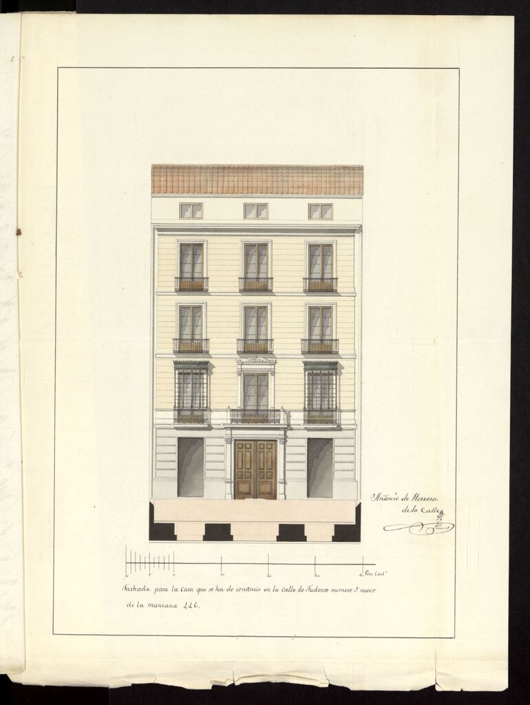 Miniatura de D. Rosendo Arredondo, sobre licencia para construir de nueva planta la casa calle de Tudescos nº5 , manzana 446.