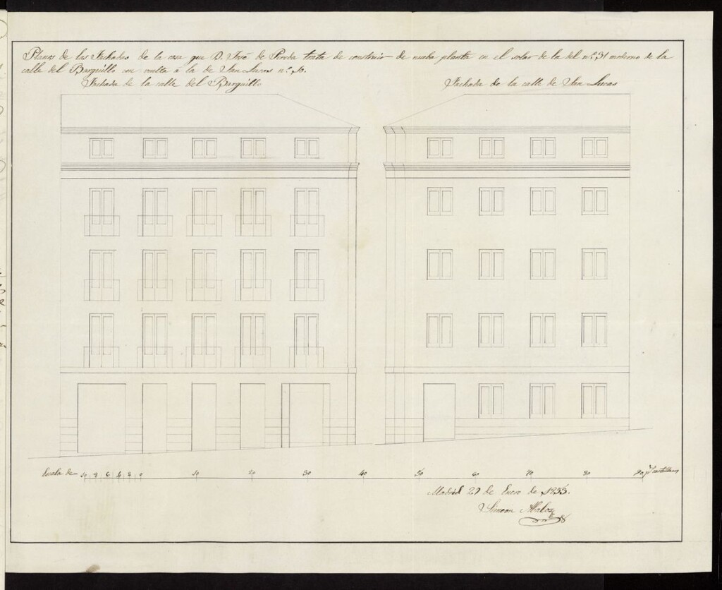 Miniatura de D. José de Pereda, licencia para edificar de nueva planta la casa calle del Barquillo nº 31 (actual nº 37)