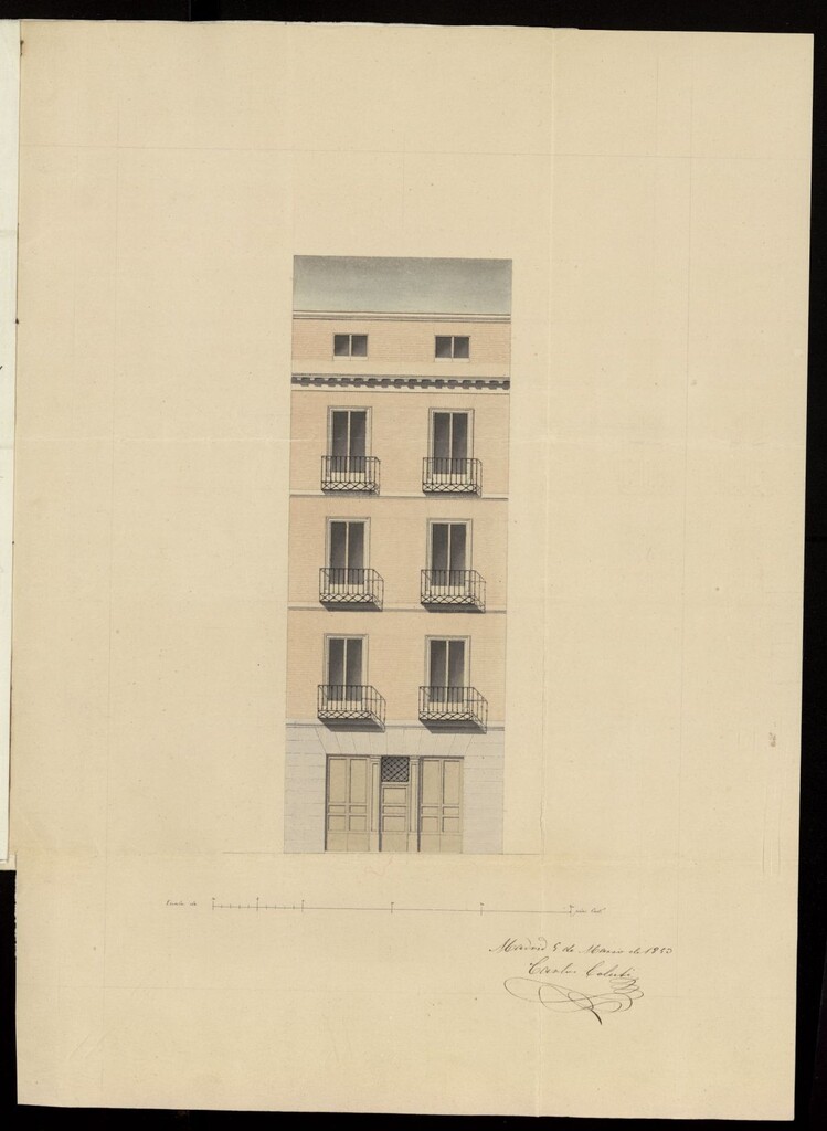 Miniatura de D. José Romero y D. Manuel de Mora y Cerdán, licencia para edificar de nueva planta la casa calle de la Comadre (actual calle del amparo), nº 54, manzana 57