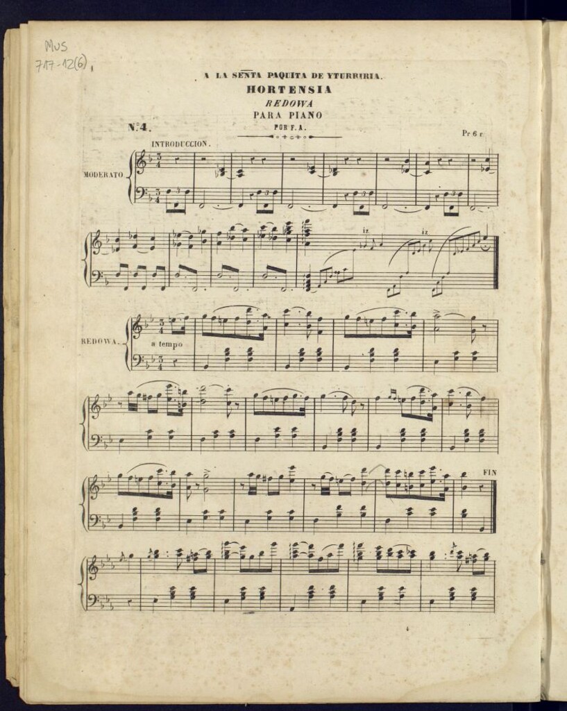Miniatura de Hortensia: redowa para piano