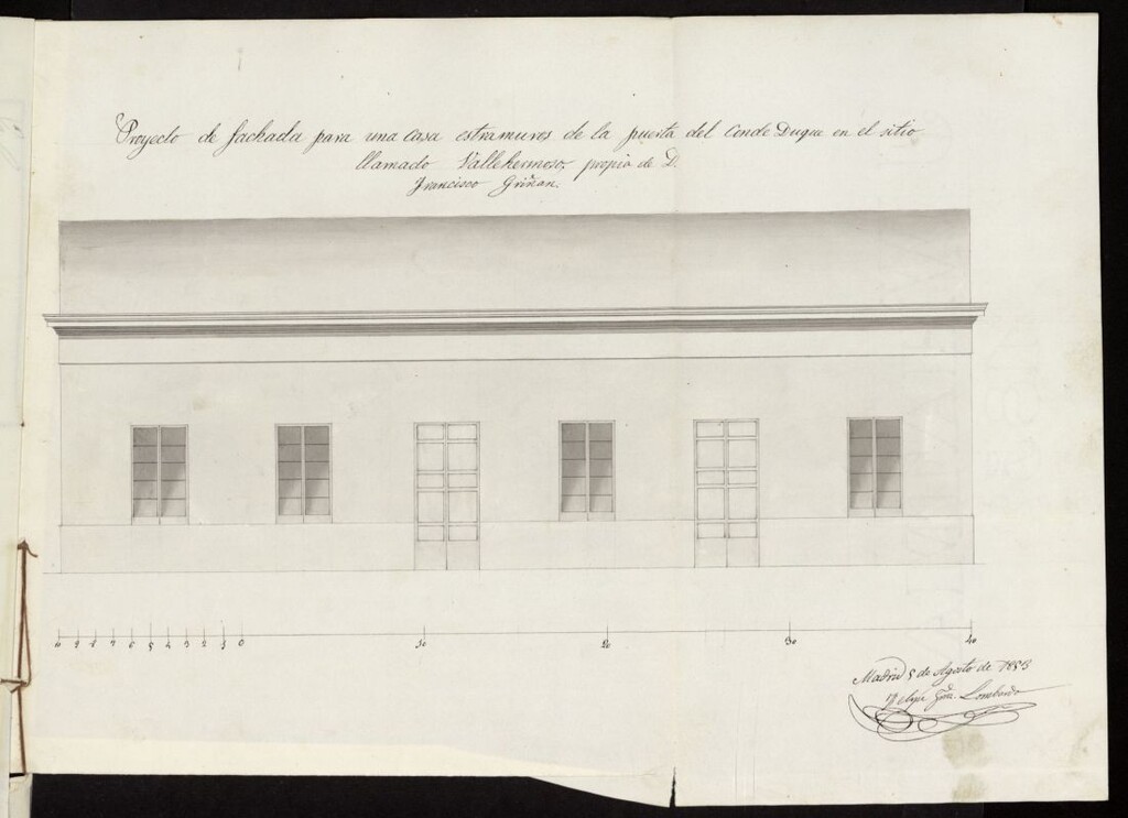 Miniatura de Licencia a D. Francisco Griñán, para edificar en una parte de terrero llamado Vallehermoso, extramuros de esta Capital