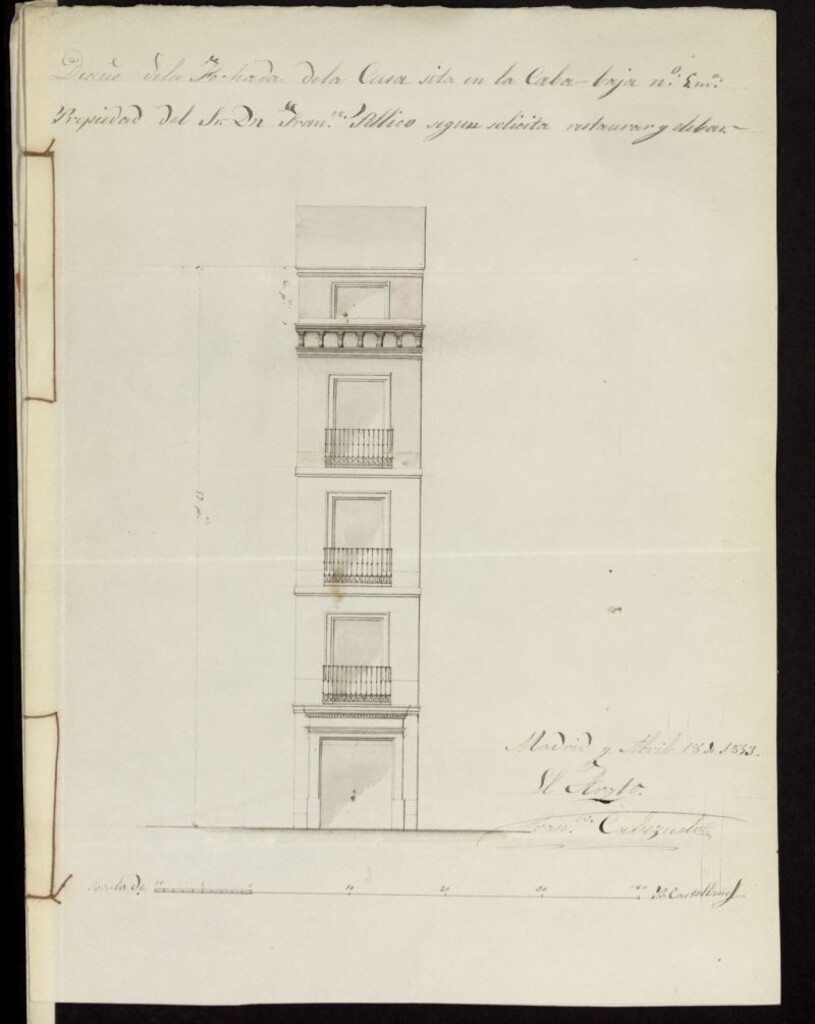 Miniatura de D. Francisco Pellizo, solicita licencia para hacer obra en la casa calle de Cava Baja nº 5