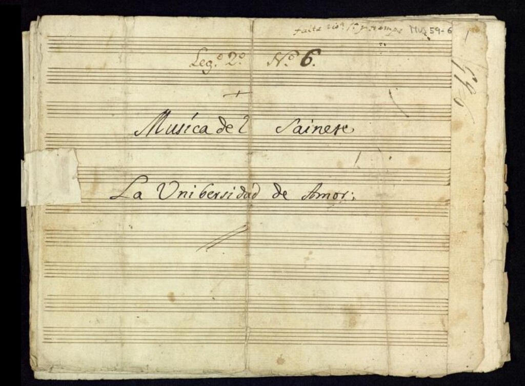 Miniatura de Musica del Sainete la Unibersidad [sic] de Amor