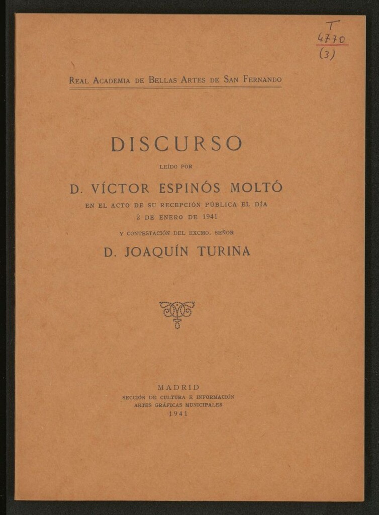 Miniatura de Discurso leído por D. Víctor Espinós Moltó
