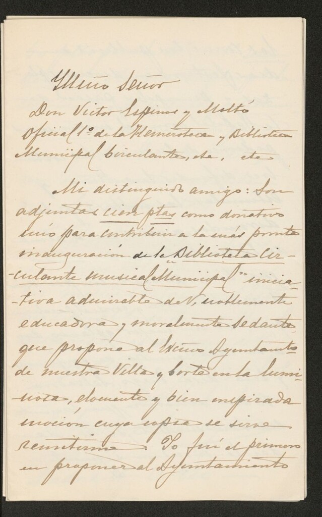 Miniatura de Tres cartas del conde de Berrageria a Víctor Espinós