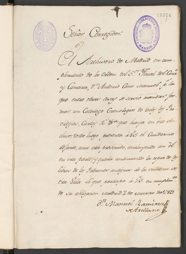 Miniatura de M. S. Archivo de Madrid