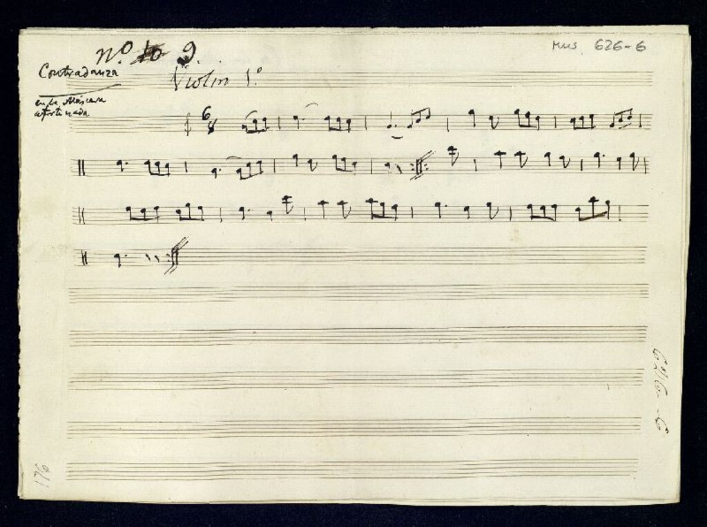 Miniatura de Contradanza en la ópera La máscara afortunada [Música manuscrita]