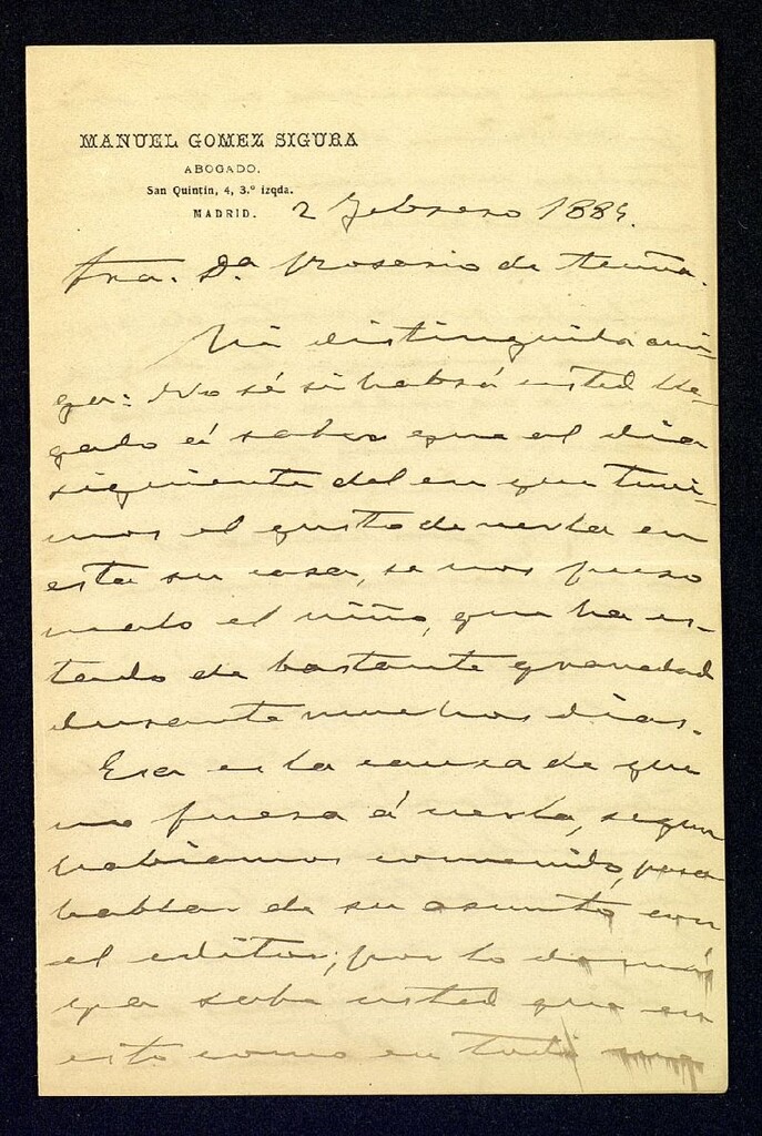 Miniatura de Carta a Rosario de Acuña