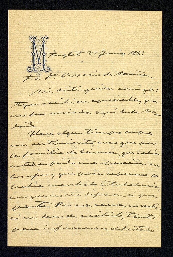 Miniatura de Carta de Anglet a Rosario de Acuña