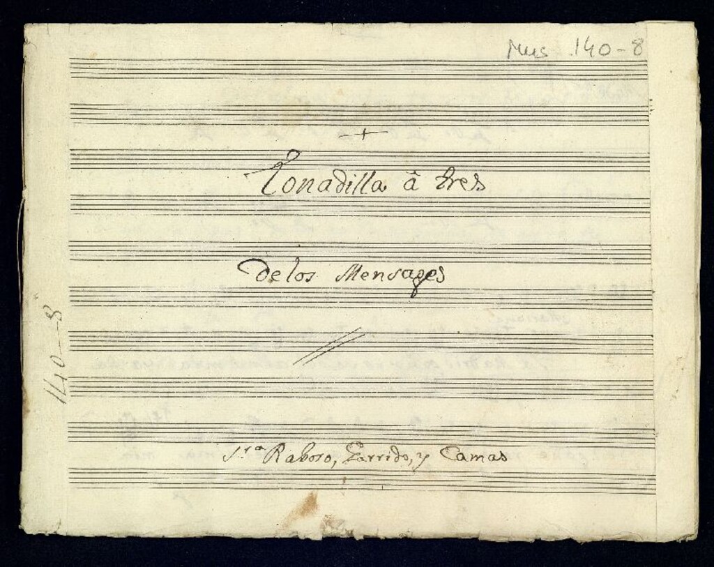 Miniatura de Tonadilla à tres de los mensajes [Música manuscrita]