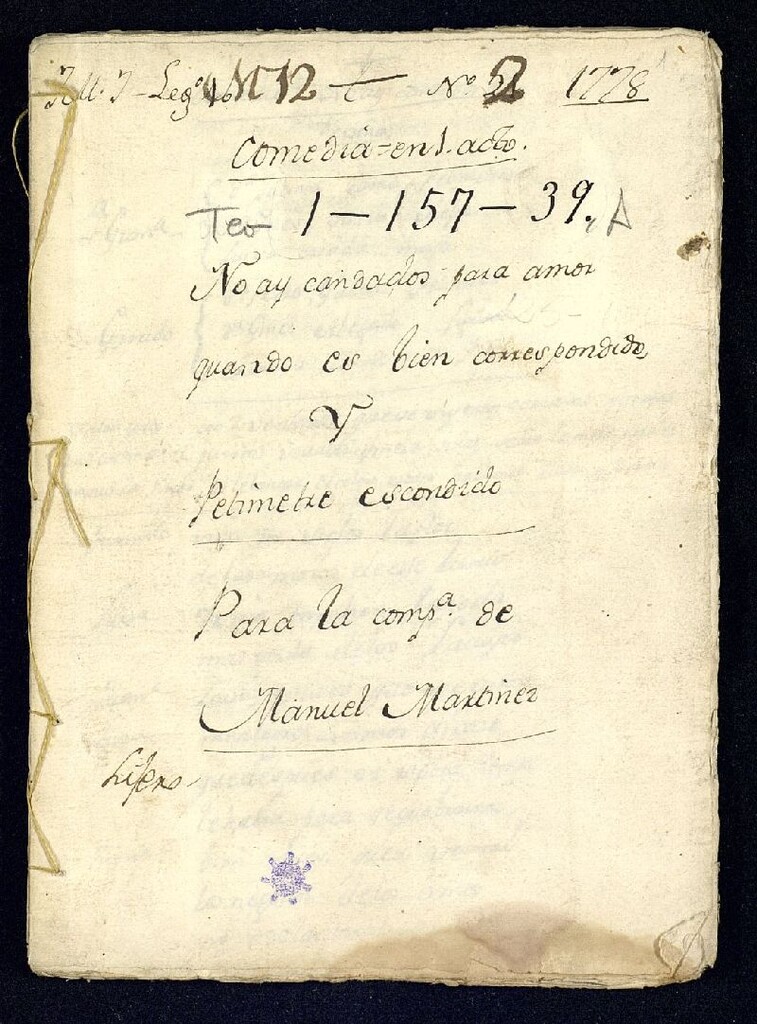 Miniatura de No ay candados para amor quando es bien correspondido y Petimetre escondido : Para la compª de Manuel Martínez