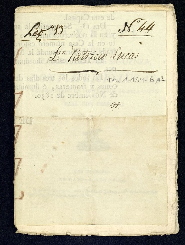 Miniatura de Saynete, intitulado El caballero de Sigüenza, don Patricio Lucas, [Texto impreso] : representado en los teatros de esta corte, para diez personas