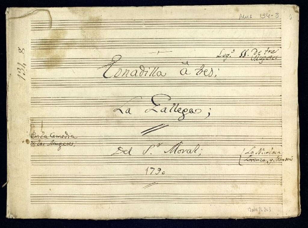 Miniatura de Tonadilla â tres La Gallega [Música manuscrita]
