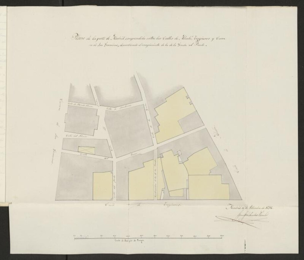Miniatura de Varios vecinos de las calle de la Greda (actual calle de los Madrazo) y Jovellanos, solicitan se abra la 1ª de estas calles hasta el Prado como lo ha sido la del Sordo. (1855)