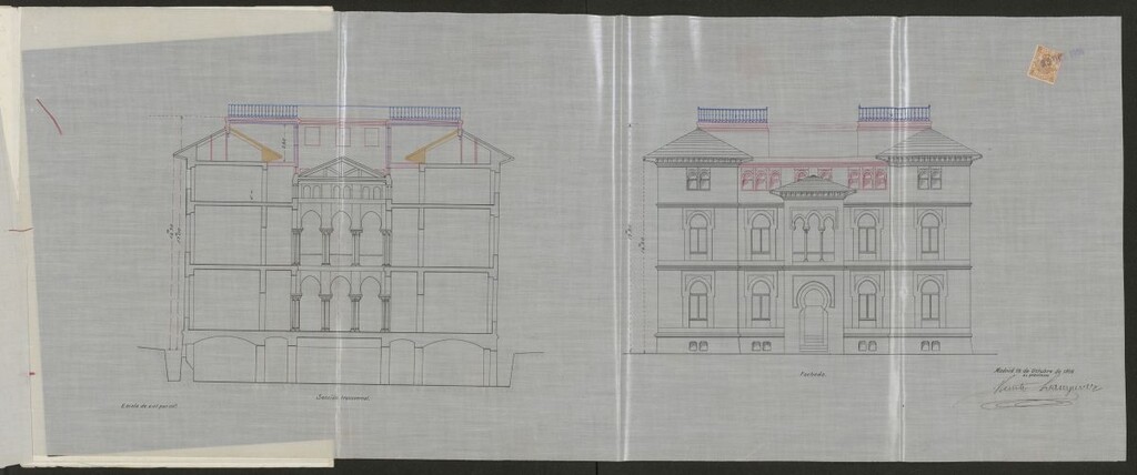 Miniatura de Expediente promovido por D. Joaquín Ignacio de Arteaga, Duque del Infantado, para ejecutar obras de reforma y ampliación en la casa nº 22 del Paseo del Prado. (1855)