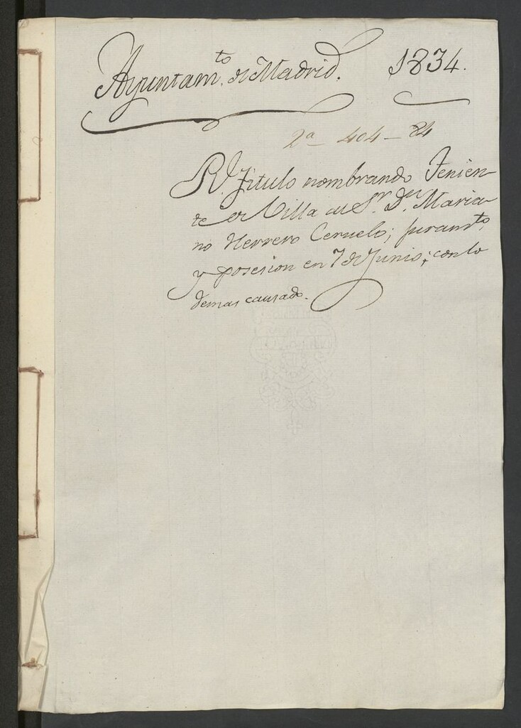 Miniatura de Toma de Posesion de Mariano Herrero Cerezuelo como Teniente Corregidor de Madrid ante el Ayuntamiento Pleno