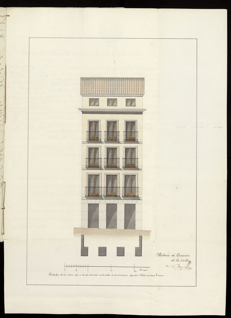 Miniatura de D. Quintín Charloni, sobre construir de nueva planta la casa calle de Corredera de San Pablo, nº 9, manzana 448 (1853)