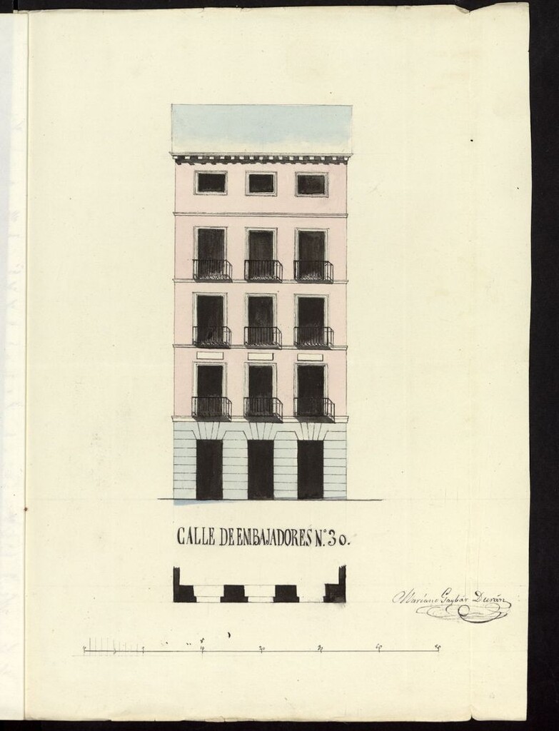 Miniatura de D. Pedro Esteban Bustos, sobre construir de nueva planta una casa en la calle de Embajadores nº 30 nuevo. (1855)