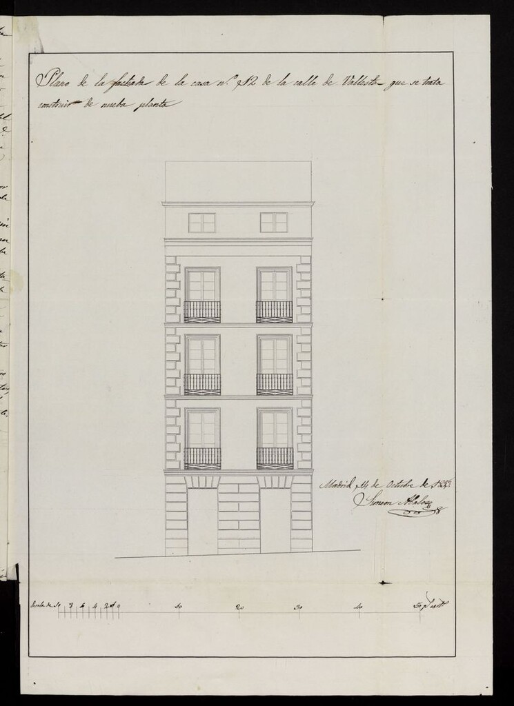 Miniatura de D. Luis Estrada, pendiente nueva edificación de la casa calle de la Ballesta nº 12. (1853-1854)