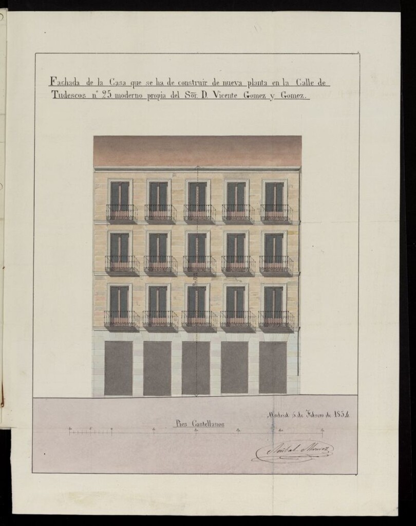 Miniatura de D. Vicente Gómez y Gómez, pendiente recalificación casa calle de tudescos nº 25 manzana 447. (1853-1854)