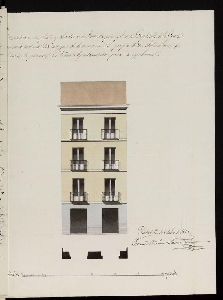 Miniatura de D. Antonio Gómez , pendiente edificación calle de la Cruz nº 4 manzana 211. (1853-1854)