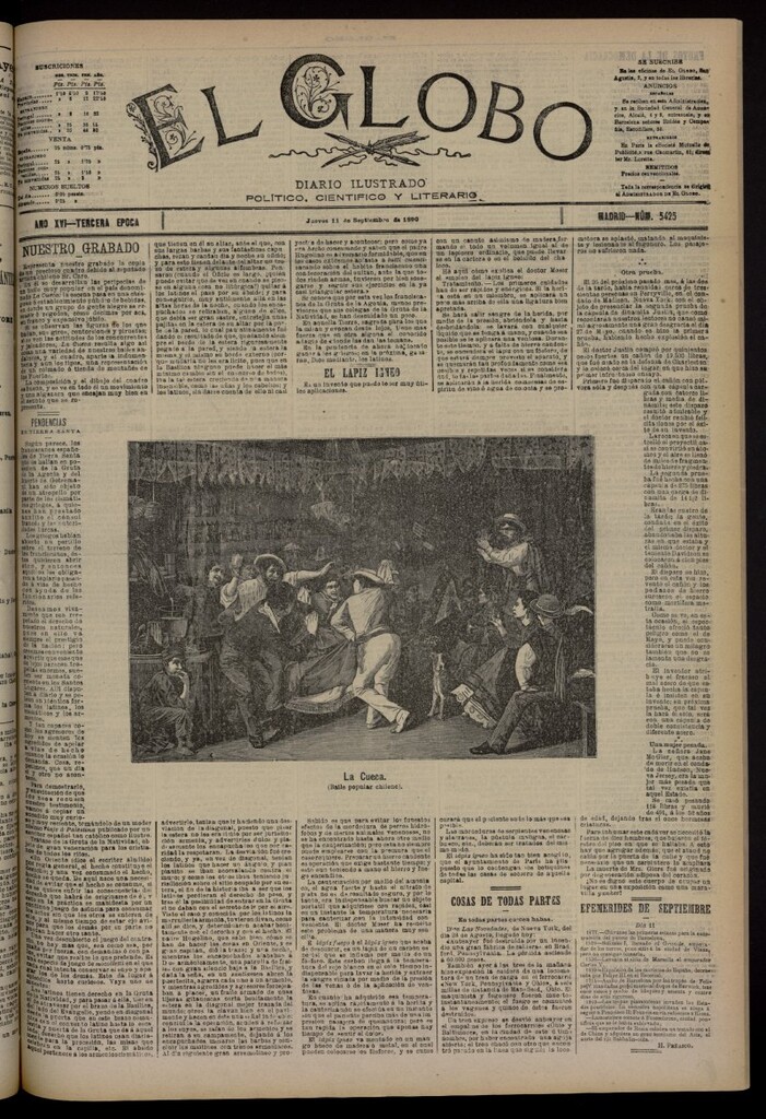 Miniatura de El Globo : diario ilustrado del 11 de septiembre de 1890, nº 5425