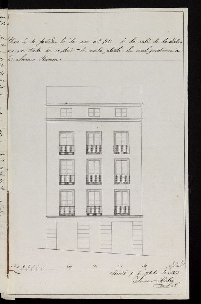 Miniatura de D. Lorenzo Herrera, pendiente edificación calle de la Cabeza nº 33. (1853-1854)